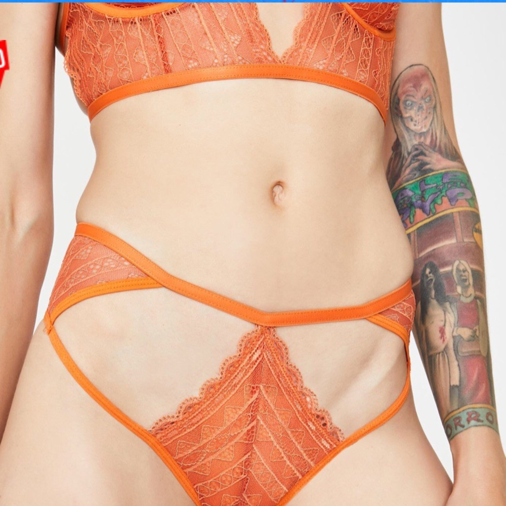 Orange Dollskill Bralette Set
